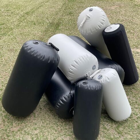Heavy-Duty Inflatable PVC Boat Fenders Stationary Dock Boats Yacht Sailboats Light Grey in Saudi Arabia