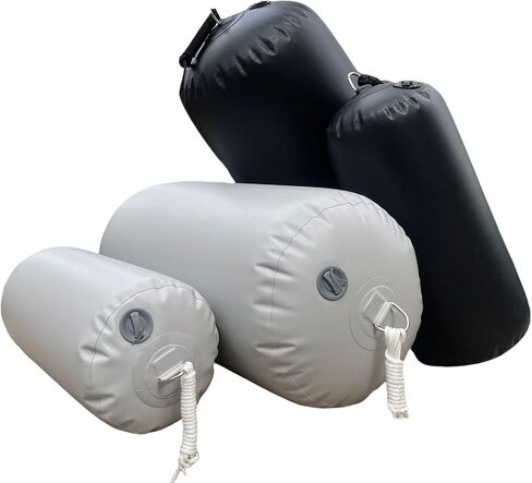 Heavy-Duty Inflatable PVC Boat Fenders Stationary Dock Boats Yacht Sailboats Light Grey in Saudi Arabia