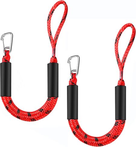 Bungee Dock Lines 2 Pack – Shock Absorbing Mooring Ropes for Boats, Pontoons & PWC, Stretch Length Options from 2 ft to 9 ft，with/Without Clip (one clip-5ft Stretches to 7ft) in Saudi Arabia
