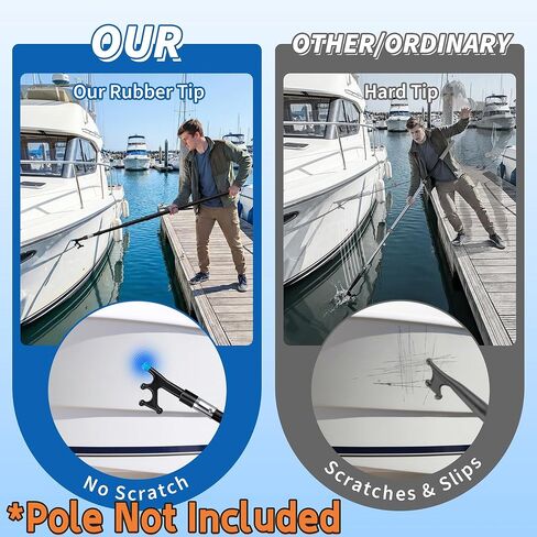 Boat Hook for Docking (Attachment Only) with Rubber Bumper, Twist-On Design Fits Standard Acme Threaded Poles, Ideal Boat Hook for Boating in Saudi Arabia