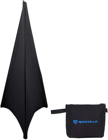 Rockville RSC7B Tripod PA Speaker Stand Scrim Cloth, 360 Degree Cover, Wrinkle Resistant, for DJ Speaker Stands and Stage Setups, 2-piece in Saudi Arabia
