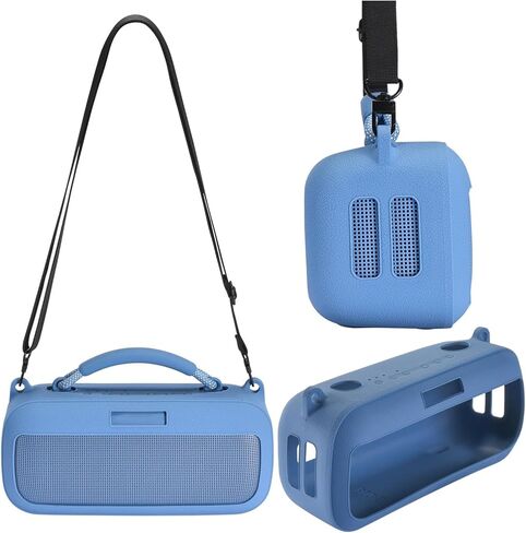 حافظة لمكبر الصوت المحمول Bose SoundLink Max، غطاء سيليكون لجهاز Bose Soundlink Max ملحقات حقيبة الكتف الواقية للسفر (جراب أزرق) in Saudi Arabia