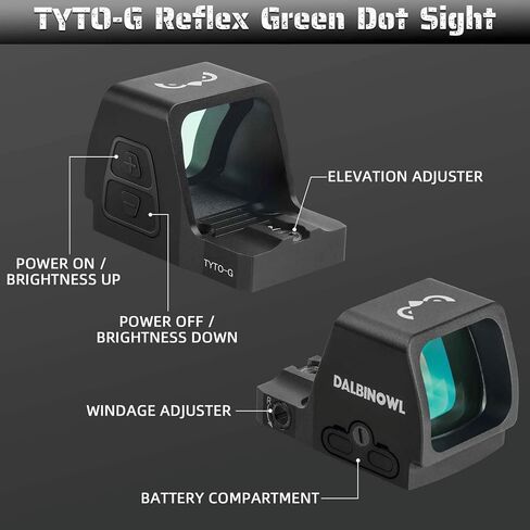 TYTO-G منظر نقطة خضراء لبصمة RMR 2.5 MOA Motion Awake منظر منعكس مفتوح عدسة 1x24.5 مم مسدس ألومنيوم بصري للمسدسات كاملة الحجم in Kuwait