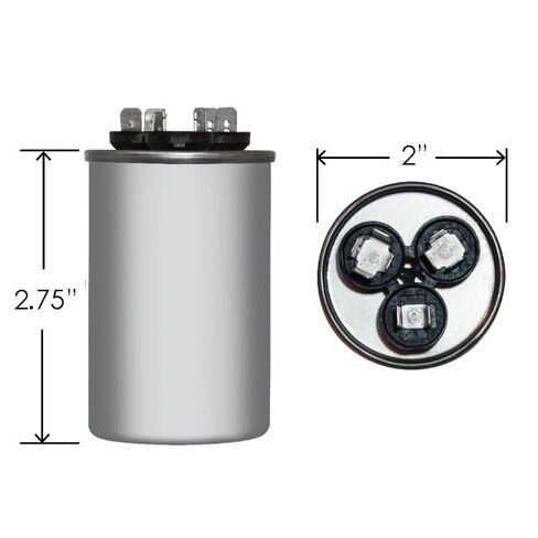 Goodman CAP050450440RTP 45 + 5 uf/Mfd 370/440 VAC Replacement Round Dual Universal Capacitor in Saudi Arabia