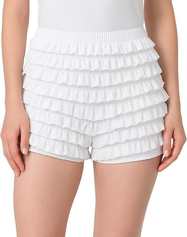 Malco Modes Booty Boy Short Bloomers for Lolita Clothes | Black Small Ruffle Booty Shorts for Womens Dresses in Kuwait