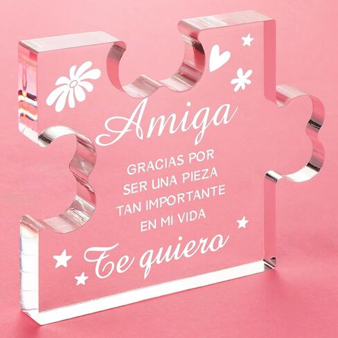 Funnli Gifts for Mom in Spanish, Regalos Mamá Acrylic Puzzle Plaque, Regalos para Mamá, Mothers Day Birthday Gift for Mom Spanish from Daughter Son in Saudi Arabia