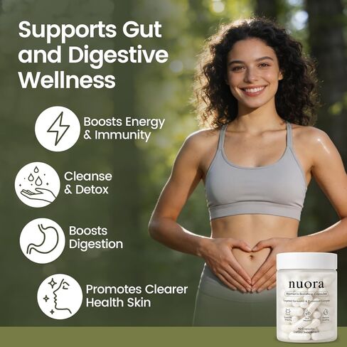 كبسولات صحة الأمعاء من نورا مع الفلفل الأسود البربرين - مكمل للأغشية الحيوية للأمعاء للنساء، توازن الجهاز الهضمي، غير معدل وراثيًا، 90 كبسولة (1) in Kuwait