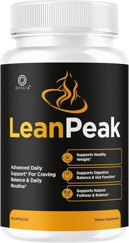 Lean Peak - كبسولات Lean Peak المتقدمة تدعم التركيبة الممتازة، حبوب LeanPeak القصوى قوة طبيعية تمامًا للصحة العامة ومراجعات العافية العامة، 60 كبسولة لمدة شهر واحد in Kuwait