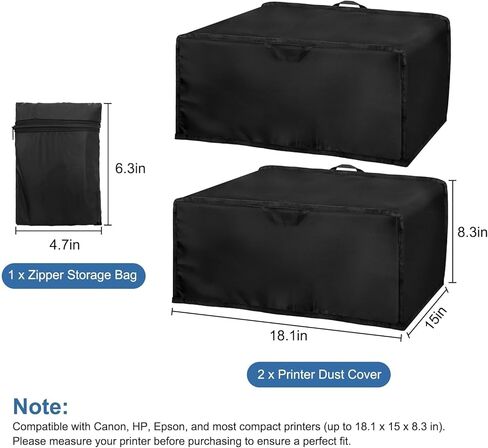 EEEKit 2 Pack Printer Dust Covers, Waterproof Printer Protective Cover Compatible with HP DeskJet Canon PIXMA Epson XP Series, UV-resistant, 18.1 x 15 x 8.3 in in Saudi Arabia