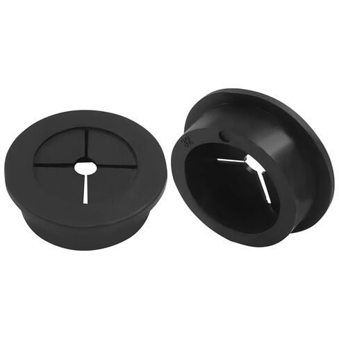 8 Pcs 7/8 Inch (22mm) Cable Grommet, Flexible Rubber Wire Hole Cover Pass Through for Office Computer Desk, Cabinet & Furniture Wire Organizer, Black in Saudi Arabia