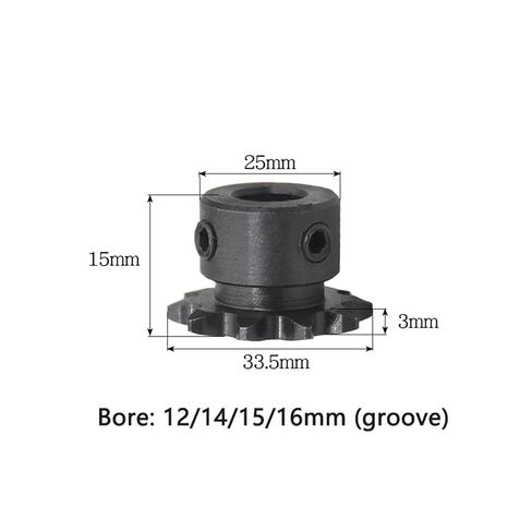 Steel Heavy Duty Motor Pinion Gear 15T 04C Chain Gear Steel Industrial Transmission Drive Sprocket Wheel Bore 6-16mm(12mm (Groove)) in Saudi Arabia