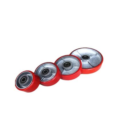 1 Pack 4 Inch Caster Heavy Duty Single Wheel PU Polyurethane Red Iron Core Flat Car in Saudi Arabia