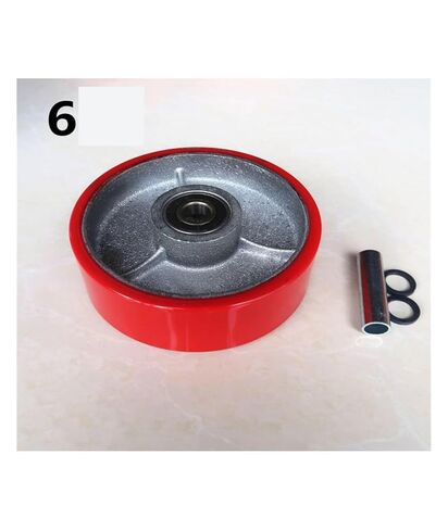 1 Pack 4 Inch Caster Heavy Duty Single Wheel PU Polyurethane Red Iron Core Flat Car in Saudi Arabia