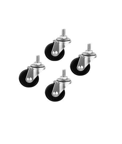(Pack of 4) 2 Inch Casters Black PP Screw Swivel Wheel M8 Screw Furniture, Diameter 50mm Split Cart in Saudi Arabia