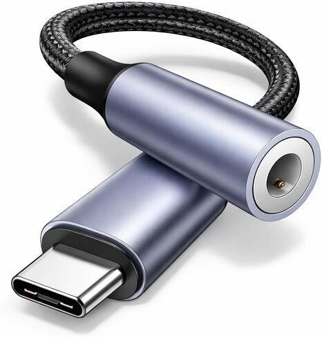 USB C to 3.5mm Female Headphone Jack Adapter, Type C to Aux Audio Dongle Cable Adapter Compatible with iPhone 17 Air 16 15 Pro Max, Samsung Galaxy S25 S24 S23 S22 Ultra, Pixel 9 8, iPad Pro, MacBook in Saudi Arabia