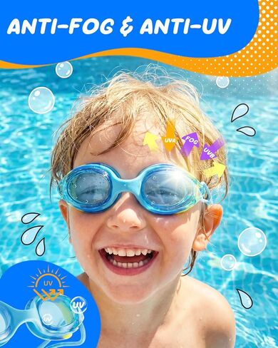 Aegend Swim Goggles for Toddler Kids 3-8 Comfort Fit Anti-Fog Pool Goggles for Swimming in Saudi Arabia