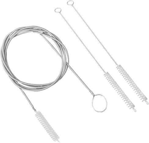 2pcs Straw Brushes & a Single-Head Spring Brush, Flexible Long Pipe Drain Cleaning Tool with Elastic Stainless Steel Reliable Sink Tube Cleaner for Car Sunroofs Refrigerator Drains Filtration Systems in Saudi Arabia