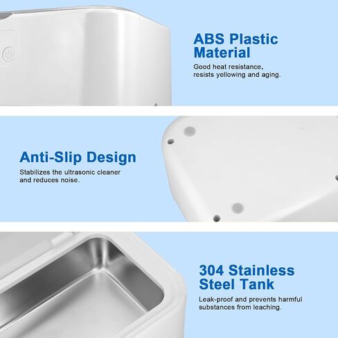 Ultrasonic Jewelry Cleaner – 49kHz 40W Professional Sonic Cleaner, 27oz 304 Stainless Steel Tank, 5 Modes Digital Timer, Ultra-Quiet for Eyeglasses, Watches, Dentures & Rings in Kuwait