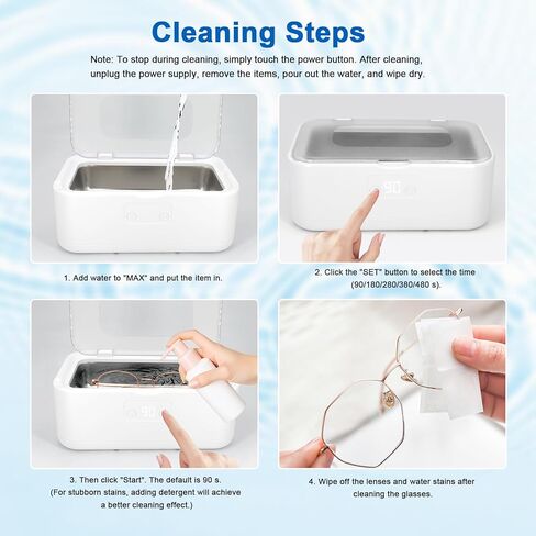 Ultrasonic Jewelry Cleaner – 49kHz 40W Professional Sonic Cleaner, 27oz 304 Stainless Steel Tank, 5 Modes Digital Timer, Ultra-Quiet for Eyeglasses, Watches, Dentures & Rings in Kuwait