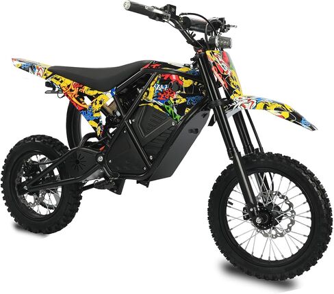 Windone RM7 Electric Dirt Bike for Teens & Adults, 48V 22.5Ah, 37MPH & 45-Mile Electric Motorcycle, 2200W Ebike, 14"/12" Off-Road Tire E-Bike, Dual Hydraulic Brakes, Full Suspension, Fit Age 13+ in Kuwait