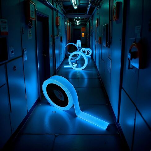 شريط يتوهج في الظلام، ملصق فلورسنت سبايك لجدران السلالم وخطوات السلامة ومخارج اللافتة، شريط تحذيري، أشرطة مضيئة ذاتية اللصق (9.8 قدم) in Kuwait