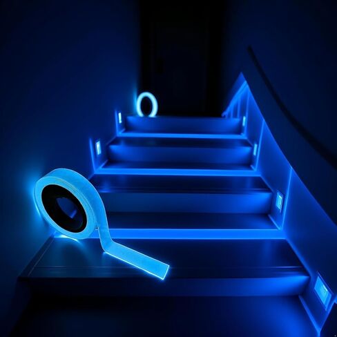 شريط يتوهج في الظلام، ملصق فلورسنت سبايك لجدران السلالم وخطوات السلامة ومخارج اللافتة، شريط تحذيري، أشرطة مضيئة ذاتية اللصق (9.8 قدم) in Kuwait