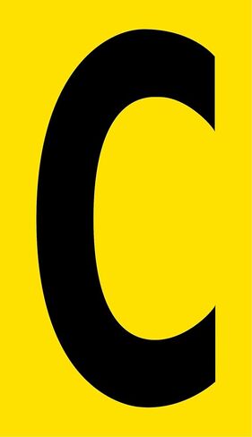 Mighty Line C Letter Alphabet Die Cut Location Markers, Large Decal Stickers for Pallet and Machinery Marking, Heavy-Duty, Peel and Stick Adhesive, Industrial Quality, 6"x10", Pack of 10, Yellow in Saudi Arabia