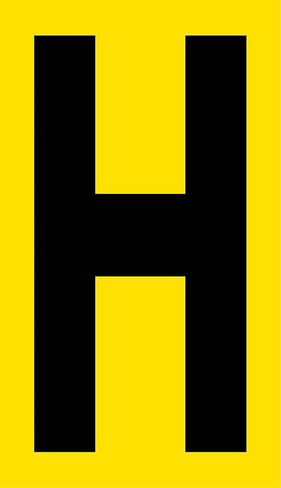 Mighty Line C Letter Alphabet Die Cut Location Markers, Large Decal Stickers for Pallet and Machinery Marking, Heavy-Duty, Peel and Stick Adhesive, Industrial Quality, 6"x10", Pack of 10, Yellow in Saudi Arabia