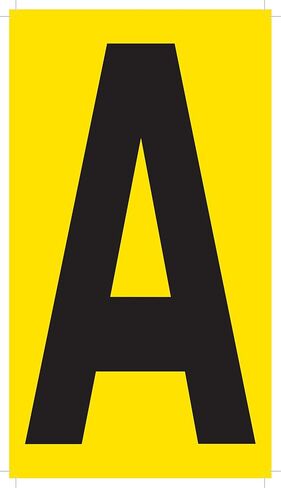 Mighty Line C Letter Alphabet Die Cut Location Markers, Large Decal Stickers for Pallet and Machinery Marking, Heavy-Duty, Peel and Stick Adhesive, Industrial Quality, 6"x10", Pack of 10, Yellow in Saudi Arabia