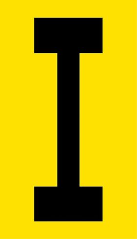 Mighty Line C Letter Alphabet Die Cut Location Markers, Large Decal Stickers for Pallet and Machinery Marking, Heavy-Duty, Peel and Stick Adhesive, Industrial Quality, 6"x10", Pack of 10, Yellow in Saudi Arabia
