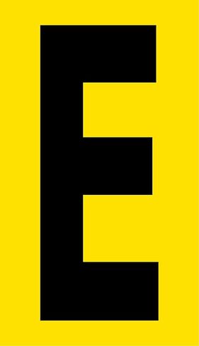 Mighty Line C Letter Alphabet Die Cut Location Markers, Large Decal Stickers for Pallet and Machinery Marking, Heavy-Duty, Peel and Stick Adhesive, Industrial Quality, 6"x10", Pack of 10, Yellow in Saudi Arabia