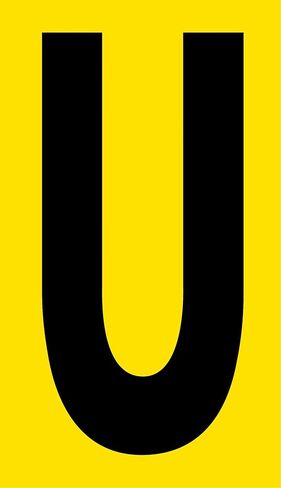 Mighty Line C Letter Alphabet Die Cut Location Markers, Large Decal Stickers for Pallet and Machinery Marking, Heavy-Duty, Peel and Stick Adhesive, Industrial Quality, 6"x10", Pack of 10, Yellow in Saudi Arabia