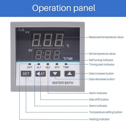 Digital Thermostatic Lab Water Bath with Timing Function, Electric Water Bath Heater 2/4/6 Hole Stainless Steel Inner Tank, with Selectable Openings (4 Holes) in Saudi Arabia