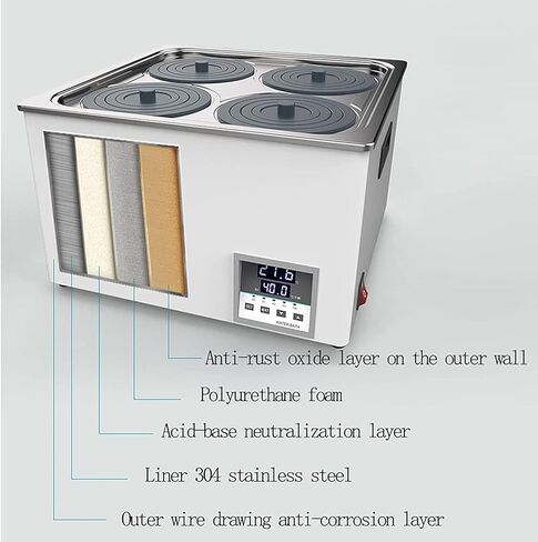 Digital Thermostatic Lab Water Bath with Timing Function, Electric Water Bath Heater 2/4/6 Hole Stainless Steel Inner Tank, with Selectable Openings (4 Holes) in Saudi Arabia