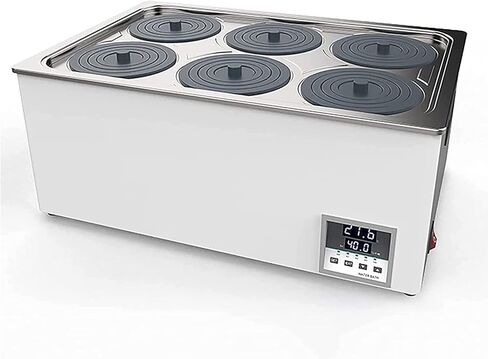 Scientific Digital Lab Water Bath, Thermostatic Water Bath with Digital Display and Protective Cover Lid for Lab Use, 304 Stainless Steel Steel Liner, Exactitud 0.01℃ (6 Holes) in Saudi Arabia
