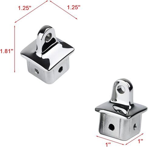 نهاية عين علوية من الفولاذ المقاوم للصدأ من الدرجة البحرية 316 (عبوة من قطعتين) - نهاية عين داخلية مربعة مقاومة للتآكل لمظلة قارب أنبوبية OD مقاس 1.25 بوصة، يخت، مركب شراعي - ملاءمة آمنة، سهلة التركيب in Kuwait