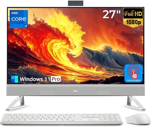 Dell 27 All in One Touchscreen Desktop Computer, 27" FHD IPS Touch Screen Display, Intel Core 7 150U, 32 GB DDR5, 1 TB SSD, NVIDIA GeForce MX570A GDDR6, Wi-Fi 6E, Wireless KB & Mouse, Windows 11 Pro in Saudi Arabia