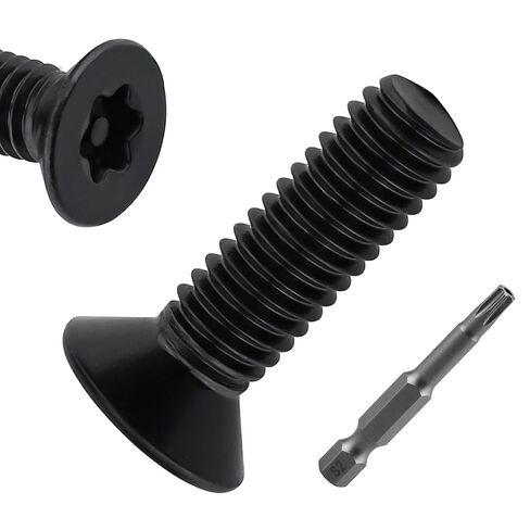 30 Pcs M6-1.0 x 50mm Flat Head Security Torx Machine Screws Black, 304 Stainless Steel, Tamper Proof Anti-Theft Bolts for License Plates, Bike Mounts, Electronics & Public Fixtures, Includes 50mm Bit in Saudi Arabia