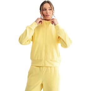 Mono B Luxe Sand Wash Rib Zip Jacket in Saudi Arabia