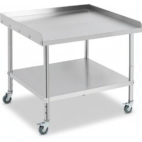 24 x 28 x 24 inch Stainless Steel Work Table, Equipment Grill Stand, Heavy Duty Metal Prep Table with Adjustable Storage Undershelf, 1000LBS Capacity for Kitchen, Outdoor Grilling, Commercial in Kuwait