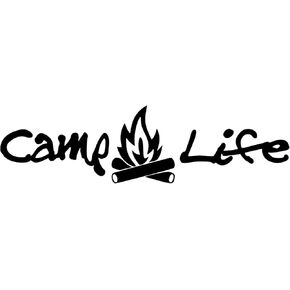 LWL Design Custom Decal for Camp Life, Fire, Camper, RV, Windows, Outdoors Vinyl Die Cut Decal Bumper Sticker / Auto Graphics Car Side Decals Stickers / Windows / Cars /Trucks / Laptops / Etc. / BLACK in Kuwait
