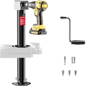 FZZD 5000 lbs A-Frame Trailer Jack, 20-24V Cordless Drill Compatible, 23" Lift, for Utility,RVs (Black) in Kuwait