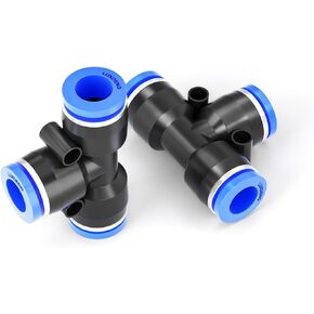 1/4 "OD Black Tee Push to Connect Tube Fittings Quick Connect Air Fitting PE-1/4 موصل قفل دفع هوائي (حزمة من 10) in Kuwait