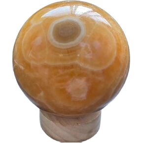 1 قطعة 200-250 جرام كرة كريستالية من الكالسيت الأصفر والبرتقالي in Kuwait