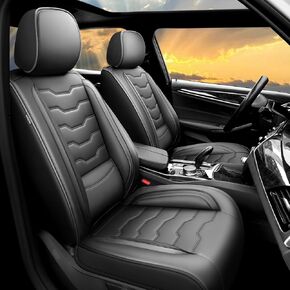 Fit Tucson Car Car Covers Leather Leather for Hyundai Tucson 2010-2024 2025. مقاومة للماء ， واقي وسادة المقعد المقاوم للخدش (مجموعة كاملة ، أسود) in Kuwait