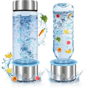 مولد زجاجة مياه الهيدروجين - ما يصل إلى 4000+ PPB، جهاز مؤين ماء الهيدروجين المحمول 16 أونصة SPE PEM Tech، زجاجة مياه غنية بالهيدروجين قابلة لإعادة الشحن للمنزل وصالة الألعاب الرياضية والمكتب والسفر هدية رائعة in Kuwait