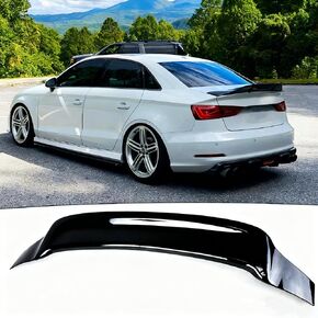 STSEV01 Rear Spoiler Wing Compatible with Audi A3 S3 RS3 8V 2014-2020 Sedan 1.8T/ 2.0T/ S line/Premium/Prestige/Tech Premium, Glossy Black R Style DeckLid Lip Exterior Accessories in Kuwait