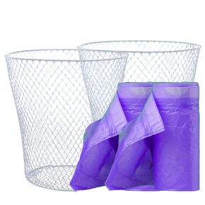 (2) Mesh Waste Metal Basket Trash Can Round Bin Wire (2) Purple Lavender Scented 4 Gallon Design Home Office Bedroom Bathroom Closet Kitchen Workspace Compact in Saudi Arabia