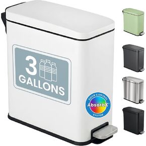 Itouchless 2.5 Gal Sensor الحمام علبة القمامة مع الغطاء والرائحة ، والفولاذ المقاوم للصدأ سلة النفايات الصغيرة 10 لتر ، تشمل حزمة عطر المعطر الهواء ، غرفة نوم المكتب المنزلي غرفة نوم in Kuwait