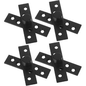 4pcs Stainless Steel Hidden Door Pivot Hinges 360° Rotation Invisible Concealed Hinge for Cabinets and Secret Doors Small Size Black Center Shaft in Saudi Arabia